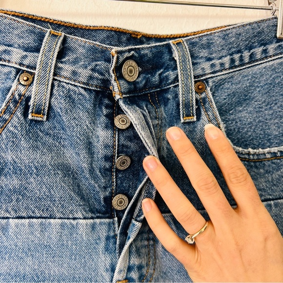 Levi’s 501 150 Upcycled Light/Dark Wash Cut Off Shorts 28 - Picture 5 of 13